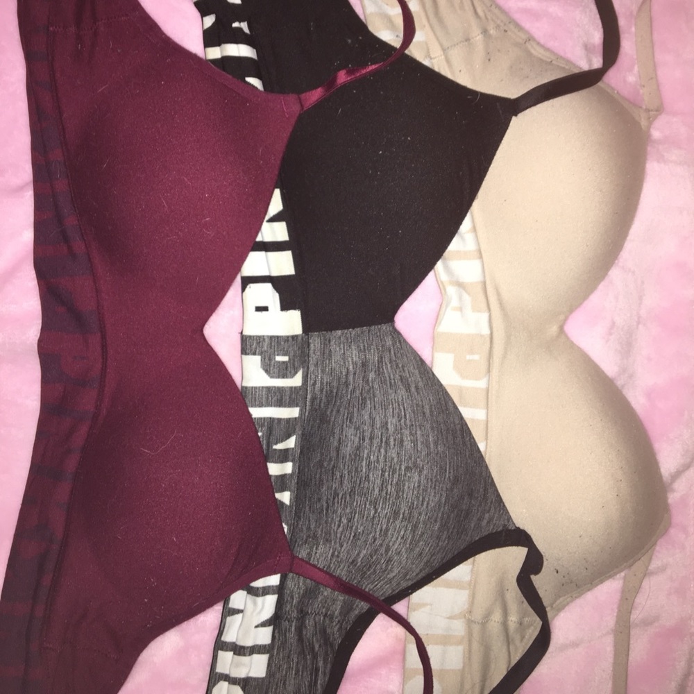 3 pack PINK wireless bras